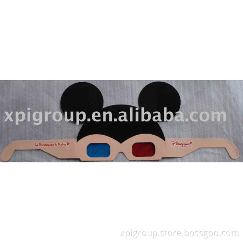 custom shape 3D glasses/printed paper 3D glasses/Red+Blue 3D glasses